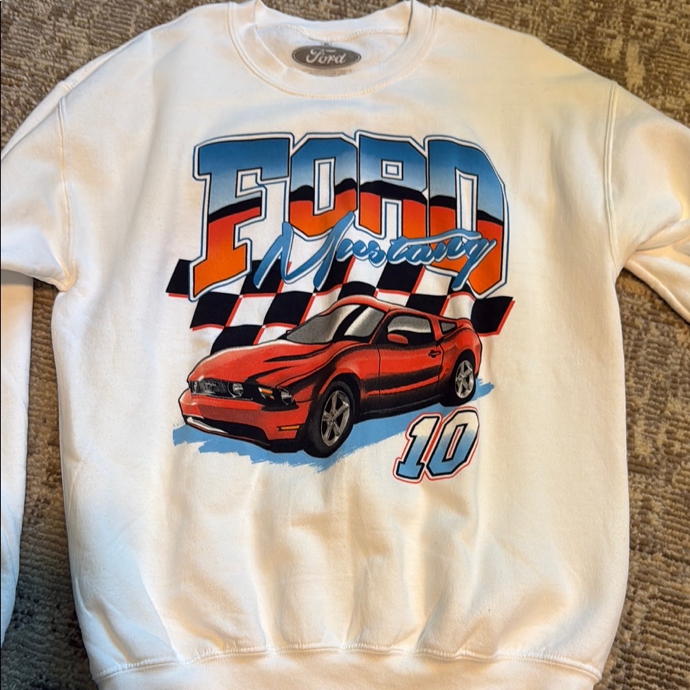 Ford Graphic Sweatshirt with Red Car Design